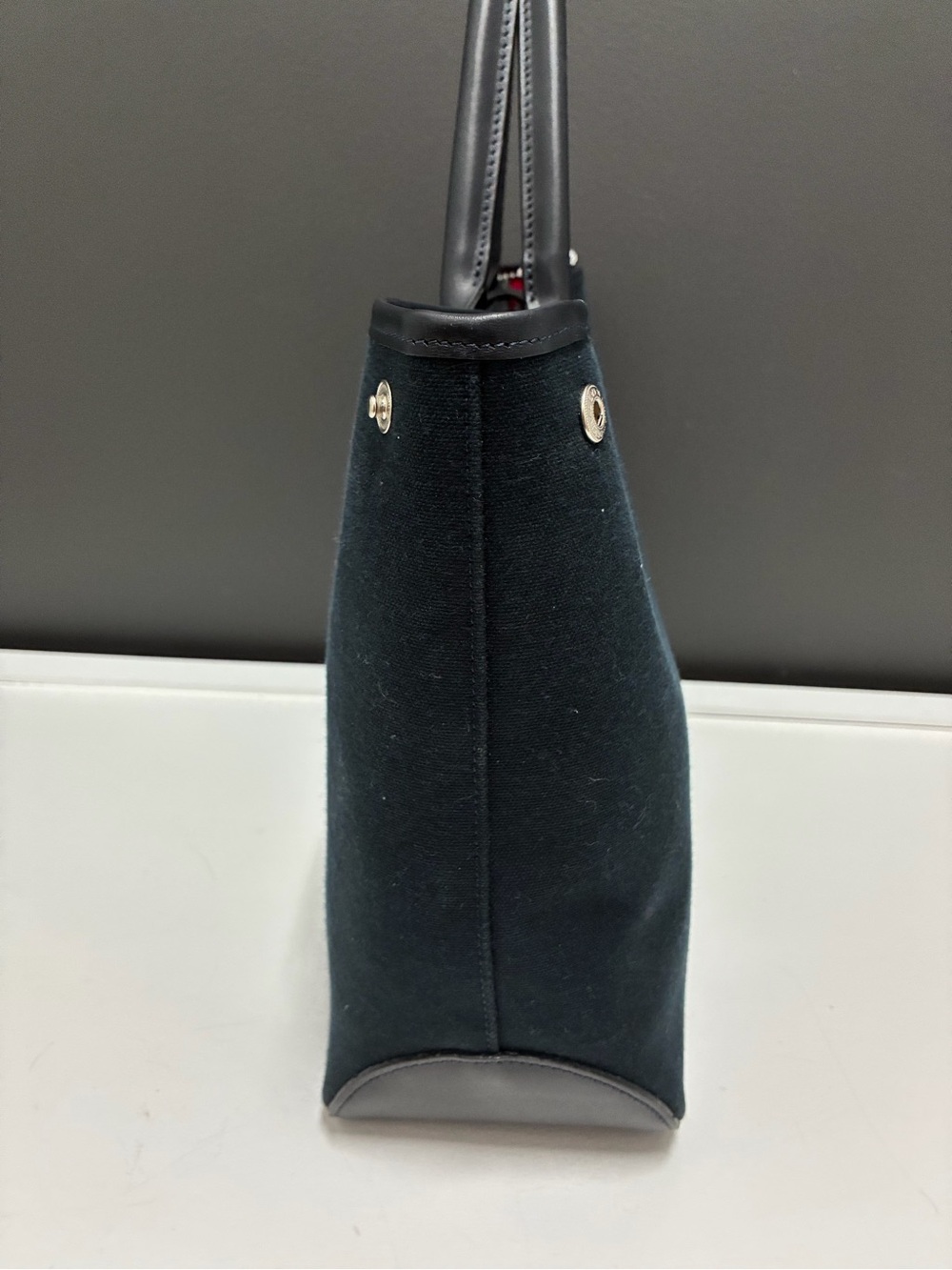 Longchamp Navy Logo Tote Bag - Picture 3 of 7